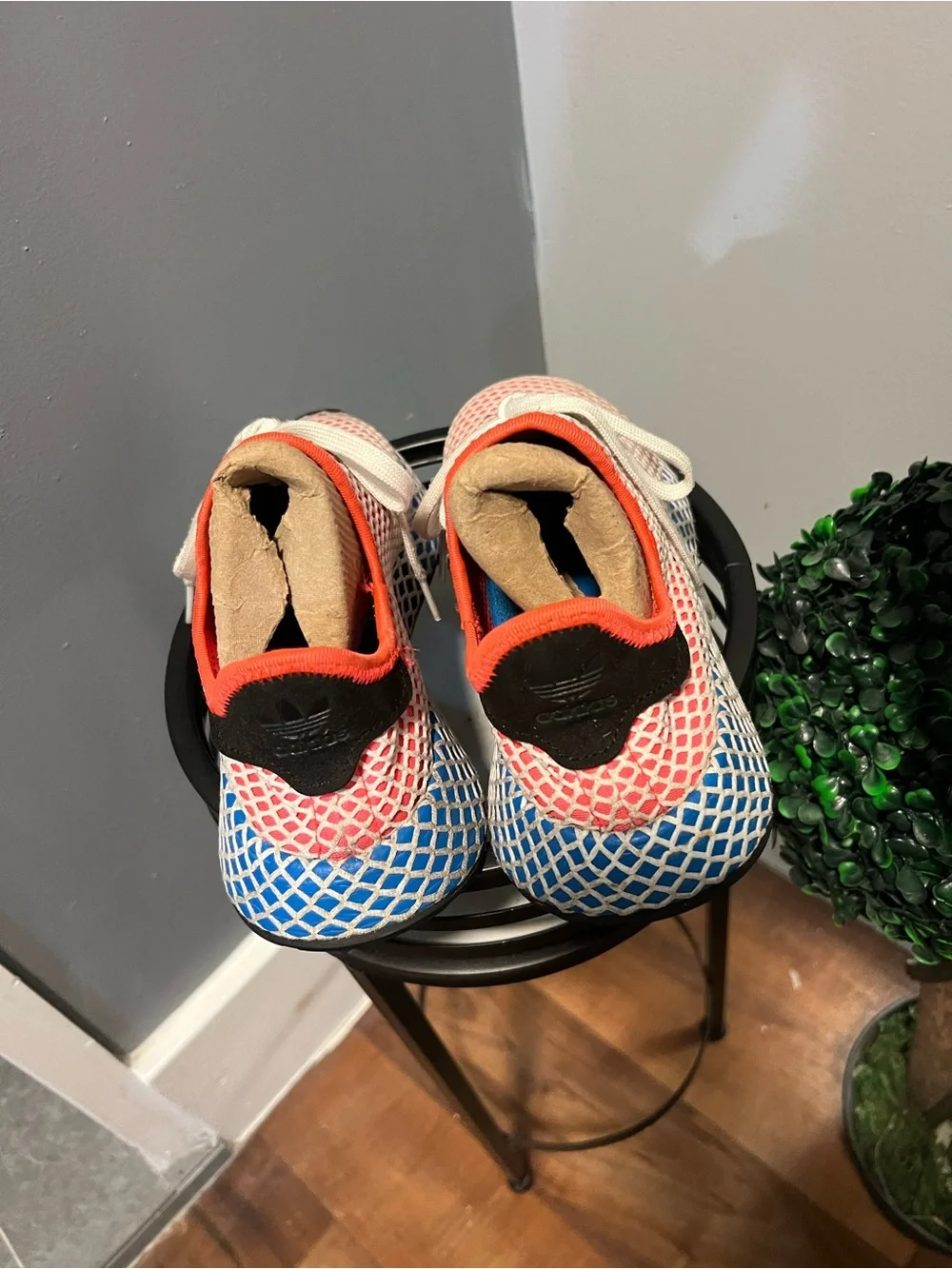adidas women  Coral Pink and Blue Mesh Sneakers size 7 women